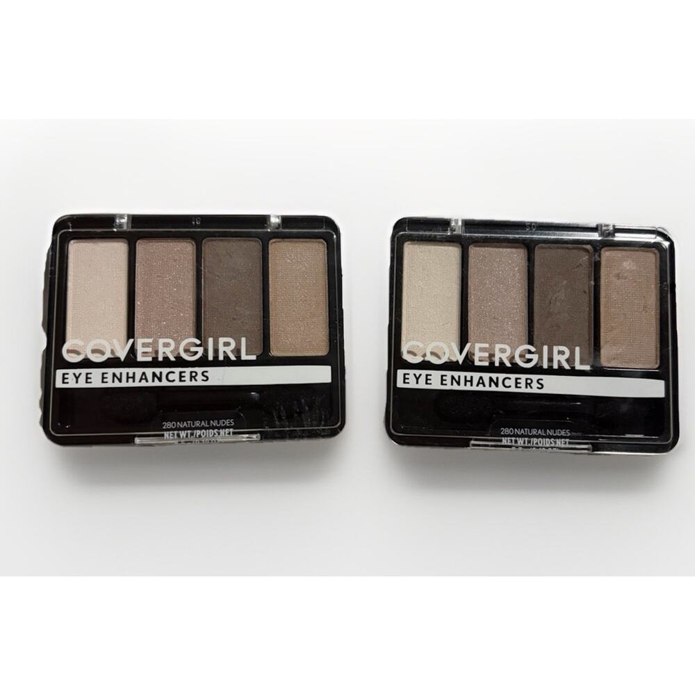 CoverGirl Eye Enhancers Eyeshadow Quad 280 Natural Nudes Shimmer Bundle of 2 NEW